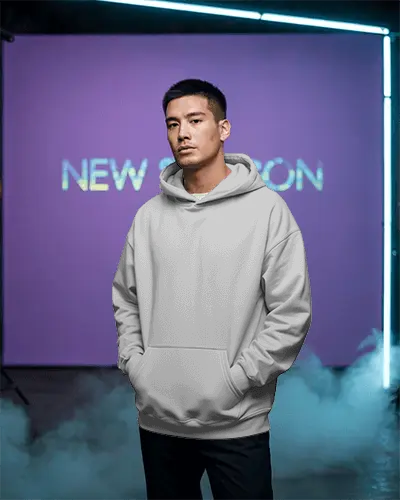 Modern Streetwear Mens Hoodie Mockup With Front Pocket And Relaxed Fit For Casual Style