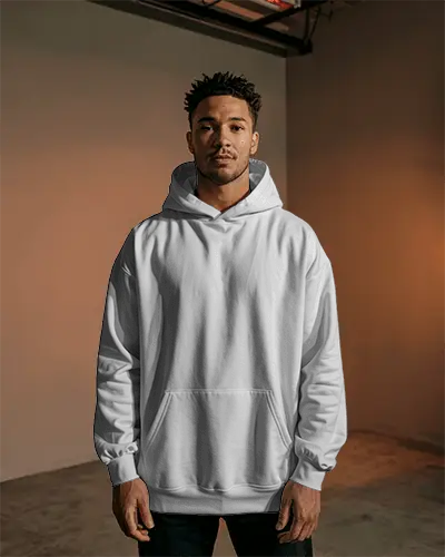 Premium Soft Cotton Blend Hoodie Mockup With Relaxed Fit And Hood For Daily Comfort