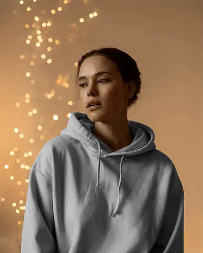 Cozy Relaxed Fit Plain Hoodie Mockup For Streetwear Fashion Brands