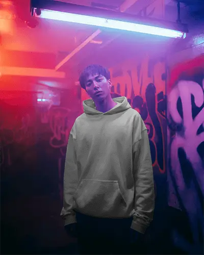 Trendy Hooded Sweatshirt Mockup For Designers Fashionable Apparel Template Display