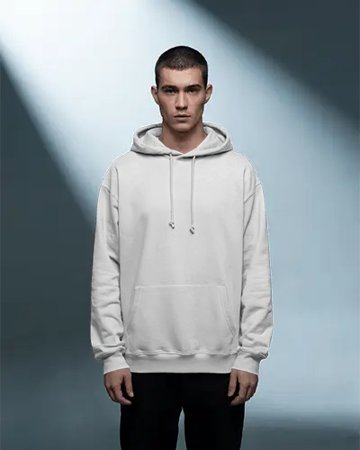 Minimalist Men Hooded Mockup With Loungy Fit And Front Kangaroo Pocket For Everyday Wear