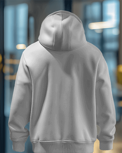 3d Back Facing Hoodie Mockup In Modern Indoor Setting With Soft Light