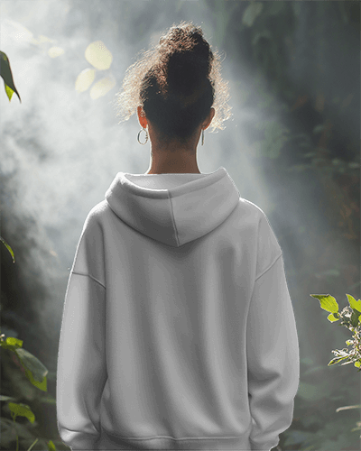 Forest Backdrop Hoodie Mockup In Sunlight
