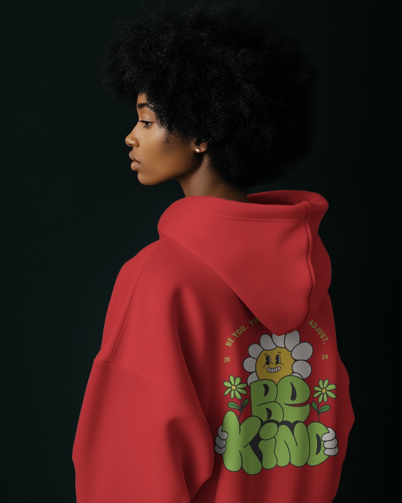 Side Profile Hoodie Mockup With Text Back Print