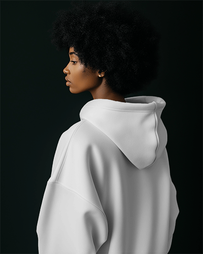 Side Profile Hoodie Mockup With Text Back Print