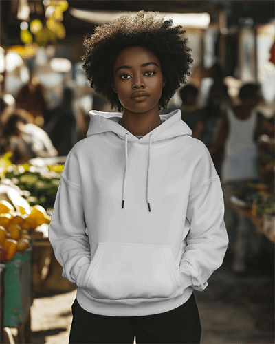Natural Look Hoodie Mockup With Focused Expression