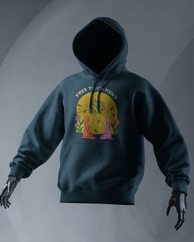 3d Hoodie Mockup On Dark Mannequin Floating In Air