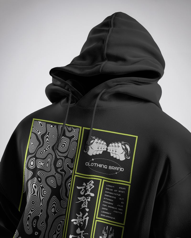 Hood Up Hoodie Mockup On Display Dummy