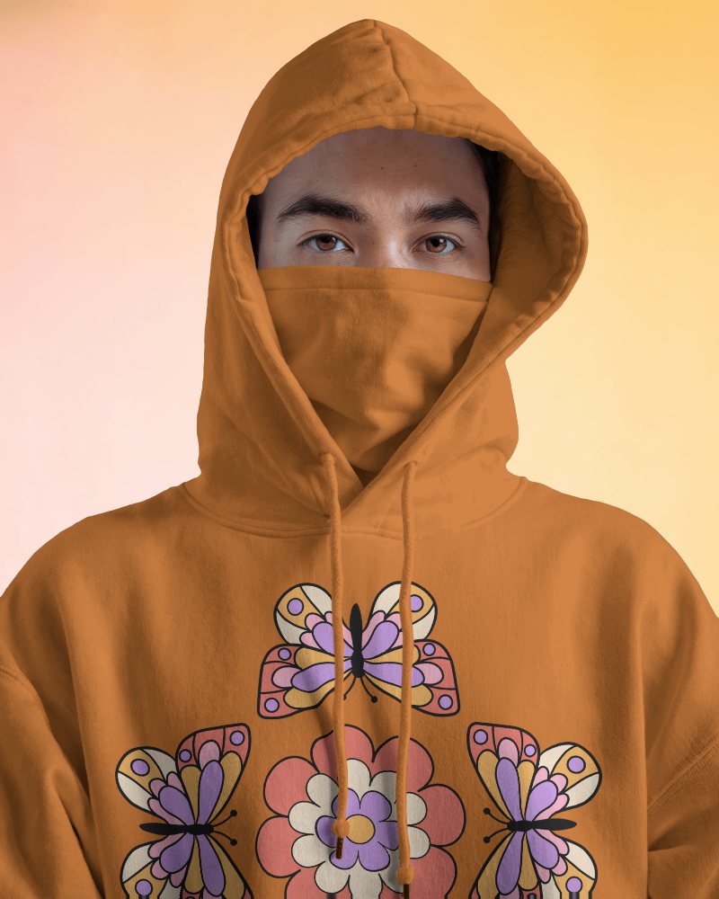 Face Covered Hoodie Mockup In Neutral Light