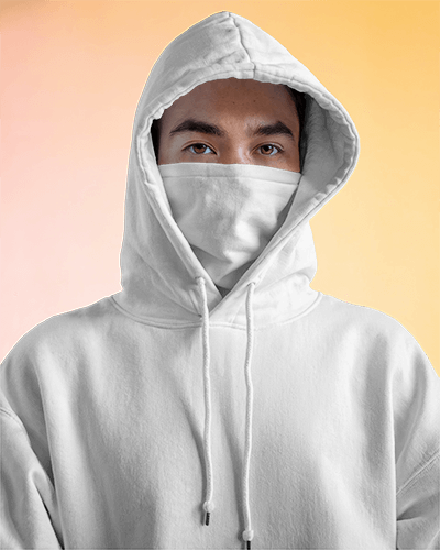 Face Covered Hoodie Mockup In Neutral Light