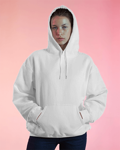 Pink Background Hoodie Mockup With Straight Pose