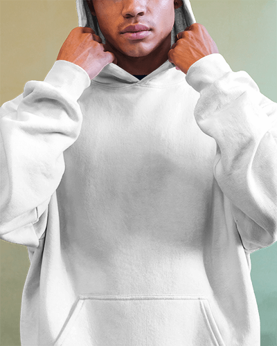 Relaxed Fit Hoodie Mockup With Closeup View