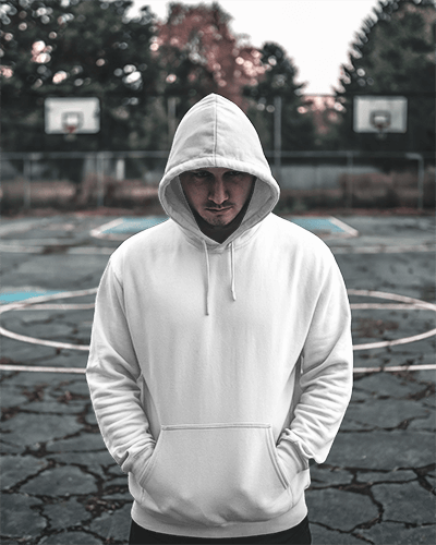 Autumn Hoodie Mockup In Park Basketball Court
