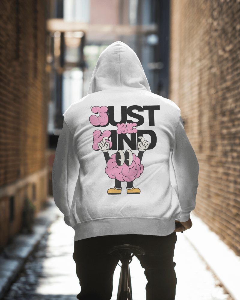 Bench Seated Hoodie Mockup On Street With Urban Train Station In Background