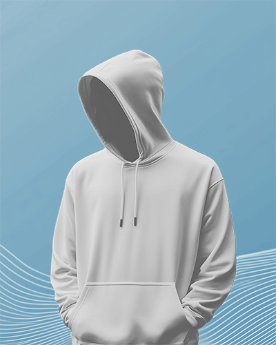 Minimalist Hoodie Mockup With Soft Wave Pattern Background For Modern Aesthetic