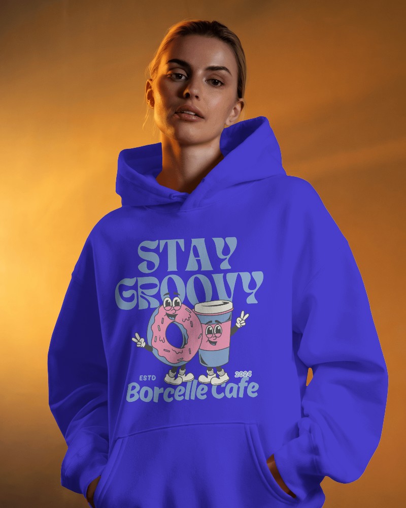 Hood Up Hoodie Mockup Nighttime Outdoor Look With Deep Green Backdrop