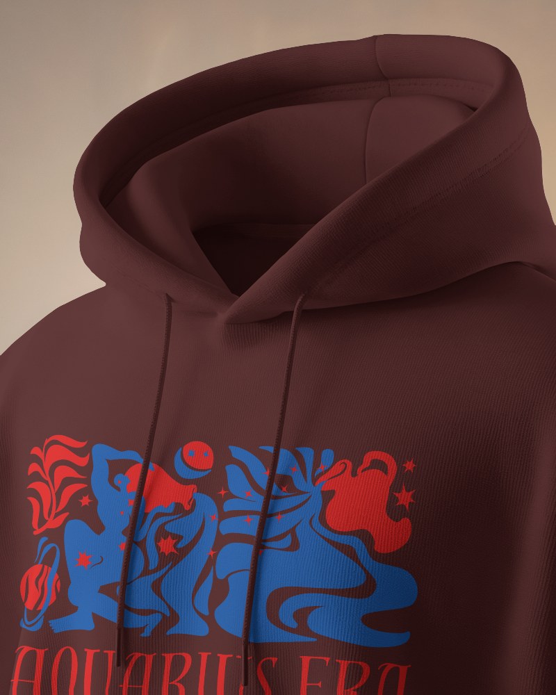 Close Up Hoodie Mockup Focus On Hood Design With Clean Background
