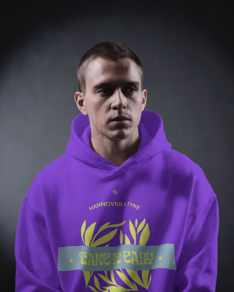 Male Model Hoodie Mockup Realistic Portrait Under Soft Lighting