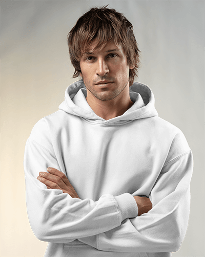 Casual Hoodie Mockup Male Model With Natural Hair And Neutral Expression
