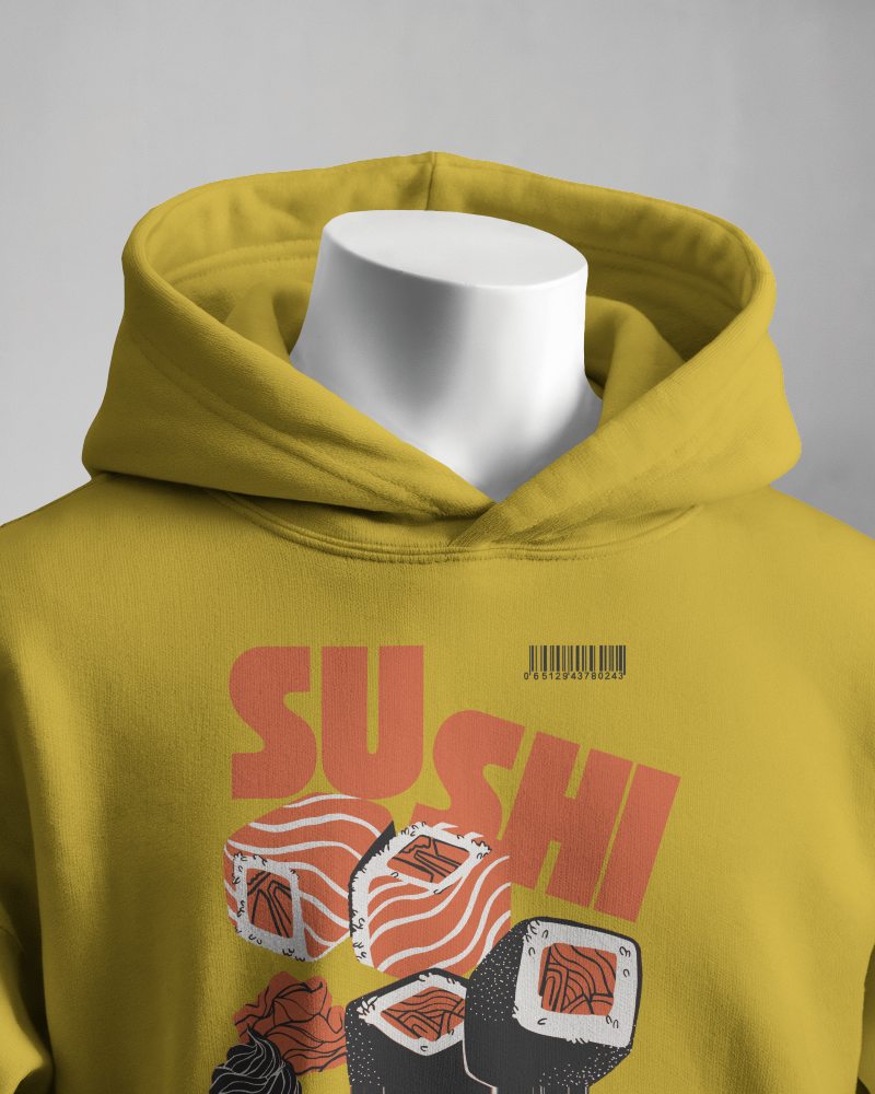 Close Up Hoodie Mockup Hood Detail On Mannequin Neutral Background Texture And Design Focus