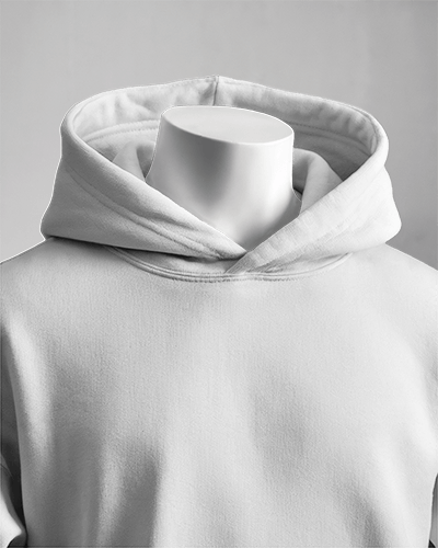 Close Up Hoodie Mockup Hood Detail On Mannequin Neutral Background Texture And Design Focus