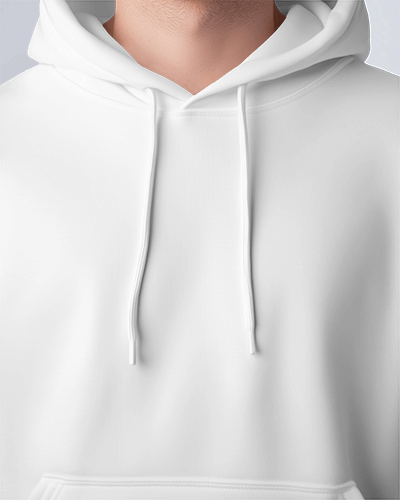 Close Up Hoodie Mockup Showing Hood And Drawstrings In Soft Natural Lighting