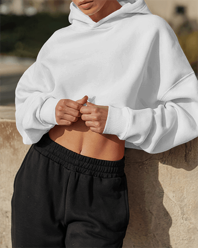 Outdoor Fit Hoodie Mockup Female Model In Sunlight With Casual Athletic Style