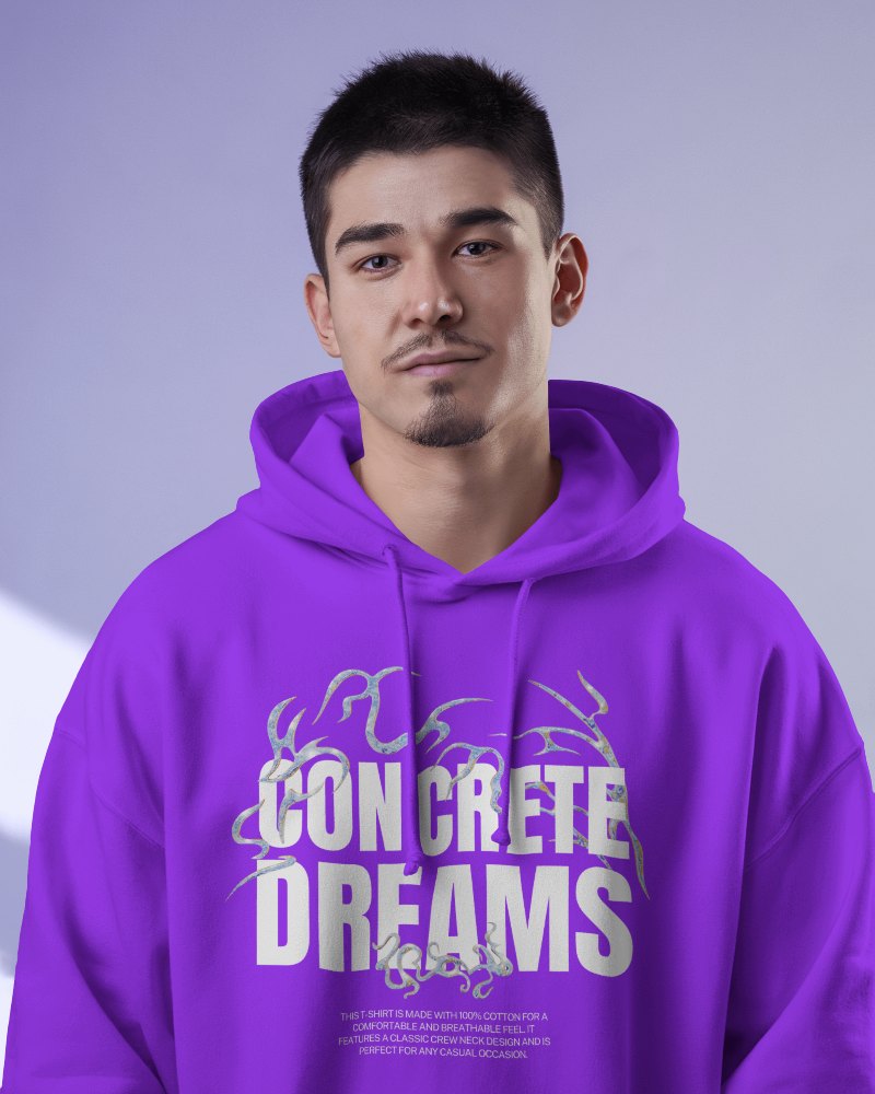 Classic White Hoodie Mockup Female Model Smiling With Relaxed Comfort Fit Indoor Look