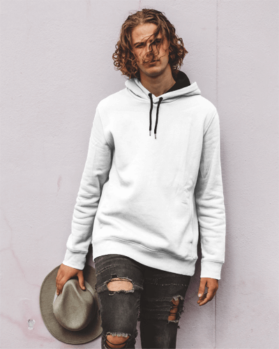 Hoodie Mockup Of Man Holding Hat