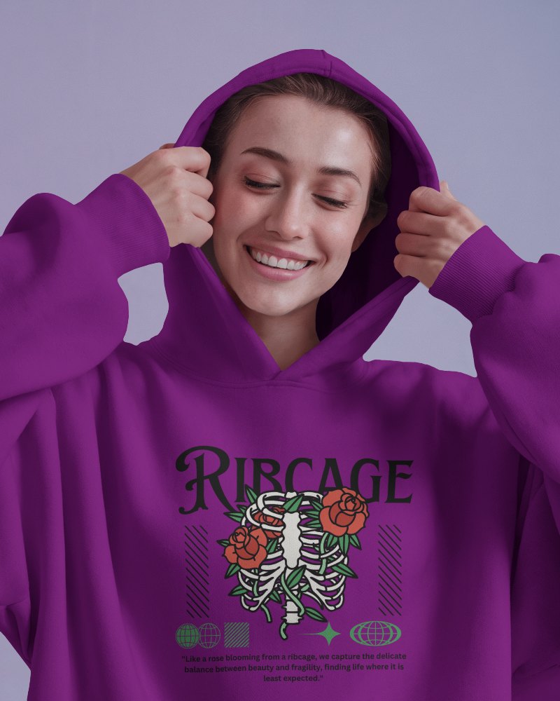 Oversized Hoodie Mockup Woman Smiling Soft Pastel Background Cozy And Relatable Style