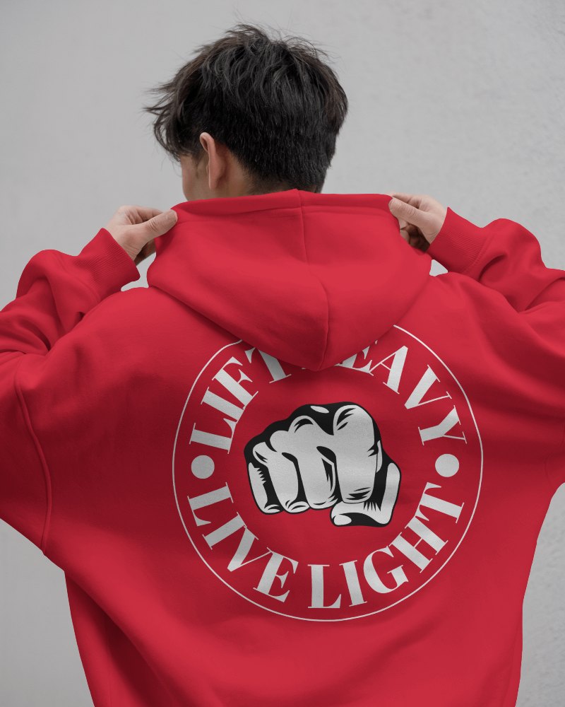 Pullover White Hoodie Mockup Man Showing Backview In Studio Minimal Look Modern Fit