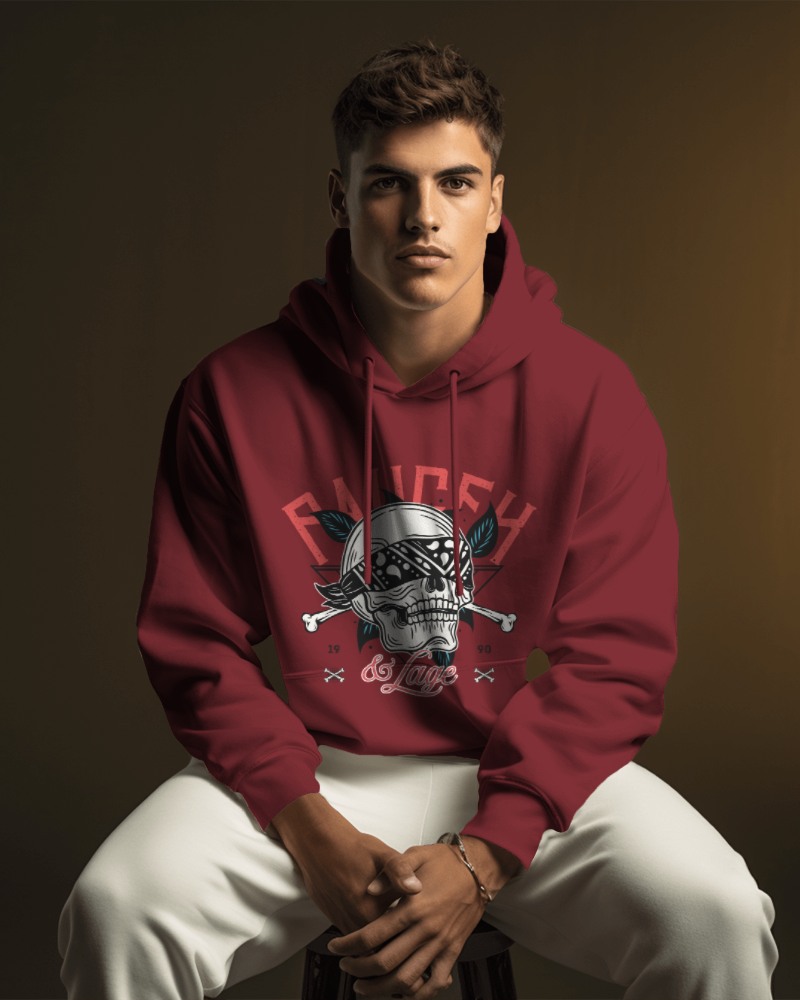 Hoodie Mockup Of A Man Sitting On Chair