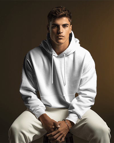 Hoodie Mockup Of A Man Sitting On Chair
