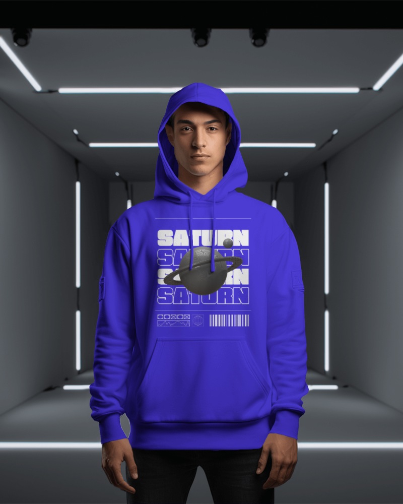 Ai Hoodie Mockup Of A Model In Lit Studio