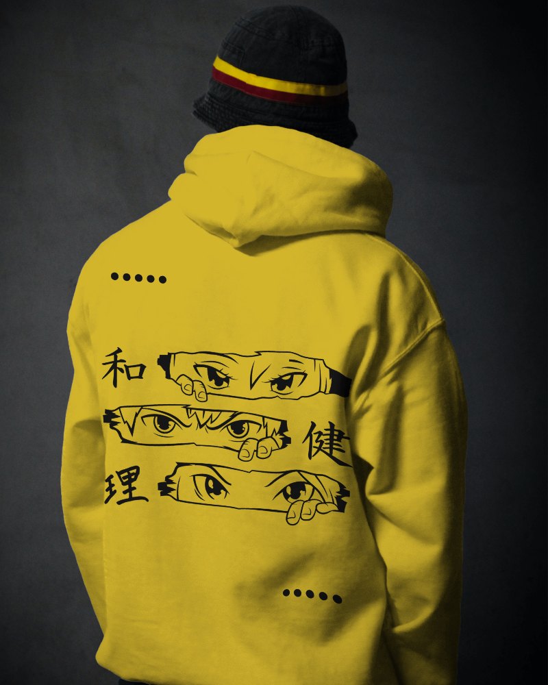 Hoodie Mockup Of Man With Black And Yellow Hat