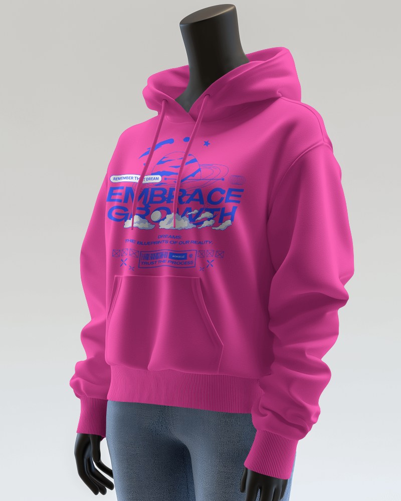 Mannequin Hoodie Mockup With Custom Front Design On Neutral Background