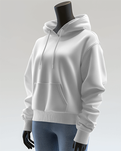 Mannequin Hoodie Mockup With Custom Front Design On Neutral Background
