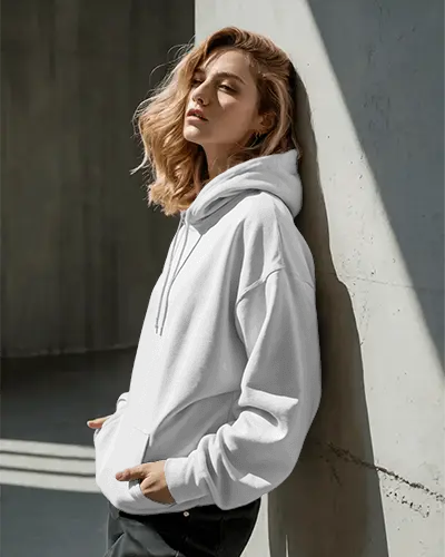 Stylish Casual Oversized Hoodie Mockup Featuring Long Sleeve Design And Front Pocket Access