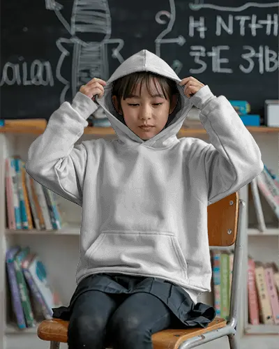 Warm Durable Youth Hoodie Mockup Perfect For School Outdoor Activities And Fun