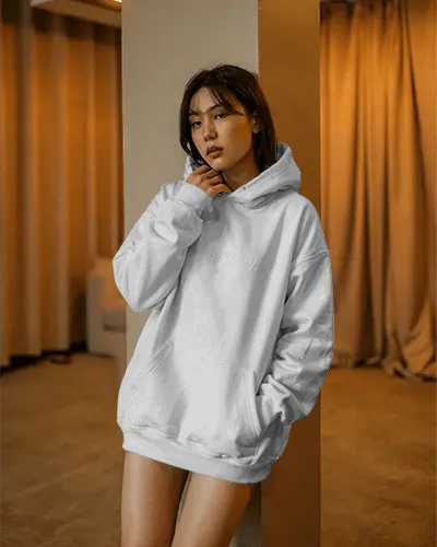 Comfortable Loose Fit Women Hoodie Mockup For Fashion Apparel Brand Presentation