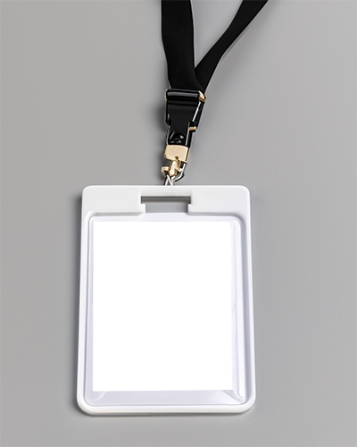 Id Card Mockup Dangling With Purple Ribbon 011