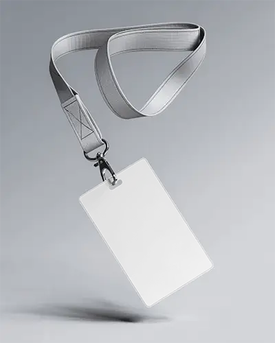 Elegant Office Id Mockup Stylish Employee Name Tag With Subtle Shadow Effect And High End Lanyard Design