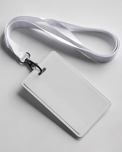Id Card Mockup White Lanyard On Textured Surface With Subtle Lighting Professional And Minimal 032
