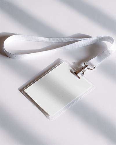 Id Card Mockup White Lanyard On Clean 033