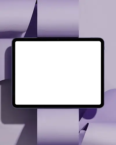 Pastel Themed Ipad Air Mockup Horizontal Orientation On Creative Texture Display