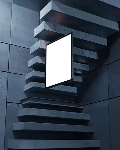modern-ipad-pro-mockup-floating-in-3d-slab-room-with-raw-surface-and-angular-stair-design