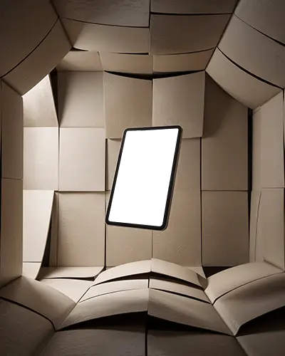 ipad-air-mockup-floating-in-textured-padded-room-with-soft-light-and-abstract-surfaces