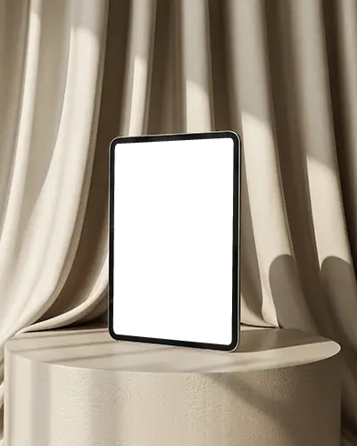 sophisticated-ipad-air-mockup-against-fabric-folds-in-minimal-setup-with-warm-light
