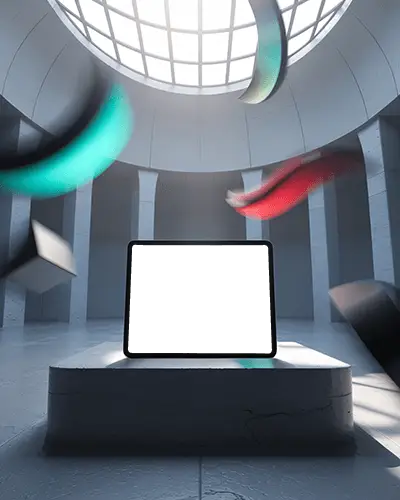 cinematic-ipad-pro-mockup-in-grand-hall-with-curved-glass-roof-and-colored-motion-trails