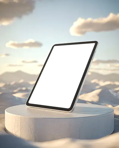 elegant-ipad-pro-mockup-in-dreamy-high-altitude-cloud-scene-on-cylindrical-base